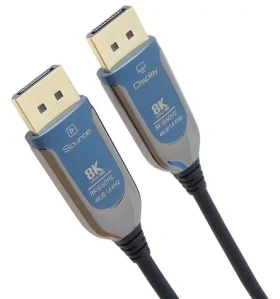 PremiumCord Optický DisplayPort 1.4 kabel M-M černá / Video kabel / 8K 60Hz / zlacené konektory / 10 m (kport12-10)