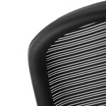 Židle kancelářská, černý MESH a černá látka, plastový kříž, houpací mechanismus.