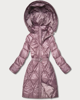 Růžový prošívaný kabát pro přechodné období s kapucí Goodlookin (Y3-9215-52) odstíny růžové XXL (44)