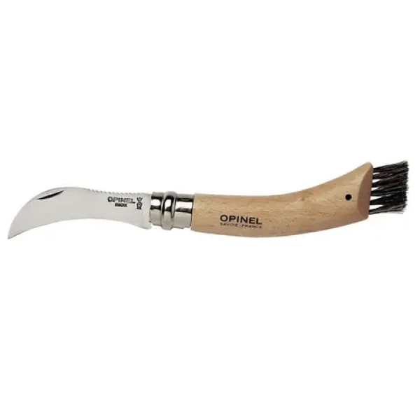Opinel houbařský nůž zavírací s kartáčkem 8 cm dárkový box / pouzdro / dřevěná rukojeť (1327)