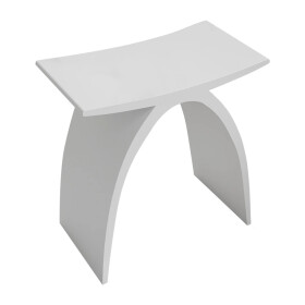 CERANO - Koupelnová stolička z litého mramoru Tara - bílá matná - 43x43x23,5 CER-426655