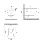 Bruckner - WALTER závěsná WC mísa, Rimless, 37x52,5cm, bílá 201.502.0