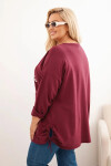 Dámská blůza Plus Size bavlněná s potiskem stromu bordó UNI