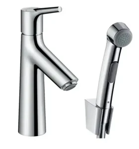Hansgrohe - Umyvadlová baterie s výpustí Push-Open a ruční sprchou Bidette, chrom (72290000)