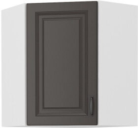 Horní rohová skříňka Stilo 60x60 GN-72 1F (45°) Barva korpusu: Bílá, Barva dvířek: Grafit