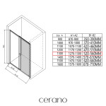 CERANO - Sprchový kout Varone POINT L/P - 6 mm - černá matná, transparentní sklo - 130x100x195 - posuvný CER-DY505B-130100