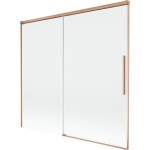 MEXEN/S - Rox vanová zástěna 2-křídlová posuvná 170 x 150, transparent, měď kartáčovaná 8C9-170-001-65-00