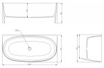 OMNIRES - VALENCIA M+ Volněstojící vana, 158 x 77 cm, bílá lesk VALENCIASWPBP