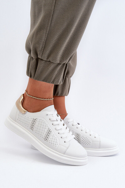 Bílé dámské kožené tenisky S.Barski LR760 37