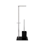 OLSEN SPA - WC štětka + držák papíru, nerez a černá barva KD02071617