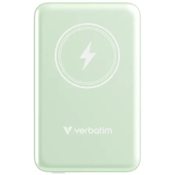 Verbatim Charge 'n' Go Magnetická bezdrátová powerbanka 10000mAh zelená / USB-C / MagSafe / 15-20W (32246)