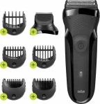 Braun Series 3 300BT černá / Holicí strojek / voděodolný / rychlé nabíjení / 6 nástavců (8700216735742)