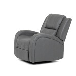 TV a relaxační křeslo, manuální polohování, potah šedá látka v dekoru kůže