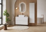 CERSANIT - Zrcadlo CREA II LED 50x80 ČERNÉ MATNÉ OVAL S1058-034