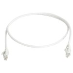 Telegärtner 100008902 RJ45 síťové kabely, propojovací kabely CAT 6 7.5 m bílá samozhášecí, S průchodkou chránící proti zlomení 1 ks