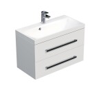 Koupelnová skříňka s umyvadlem SAT Cube Way 80x40 cm bílá lesk CUBE280ZBL CUBE280ZBL