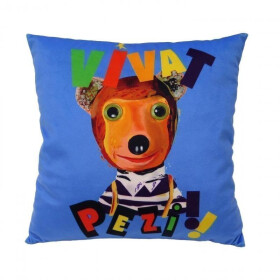 Kasperl Pezi: Polštář 30x30 cm - Vivat Pezi / modrý