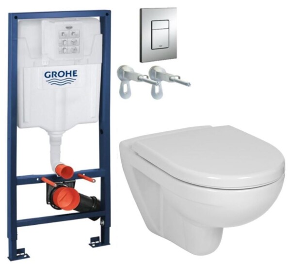 Rapid SL pro závěsné WC 38528SET s chromovou deskou + WC JIKA LYRA PLUS + SEDÁTKO DURAPLAST 38772001 LY6