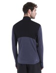 Pánská merino mikina ICEBREAKER Mens 200 Realfleece Descender LS Half, Black/Graphite velikost: L