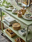 Bloomingville Keramická máslenka Bloomie Ø 16 cm, zelená barva, keramika