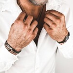 Inspirace 215 - Pánský set šperků - chirurgická ocel, kožené detaily, symbolika hvězd