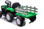 Mamido Dětský elektrický traktor s vlečkou Farm 24V 2x45W EVA kola zelený