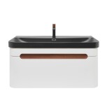 Koupelnová skříňka s umyvadlem a baterií SAT Fusion 97,5x43x45 cm bílá matná mat SATFUSION100WBKMBA SATFUSION100WBKMBA