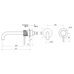 SAPHO - ULTRASAN podomítková dvouprvková umyvadlová baterie, hubice 20cm, zlato mat UT018VG