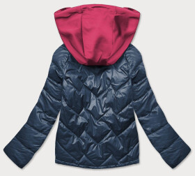 Modro/růžová dámská bunda kapucí (BH2003) růžová