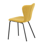 Židle jídelní, žlutá látka, nohy černý kov
