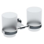 RAVAK - Chrome Pohárky na kartáčky a pastu, s držákem, chrom/sklo X07P189