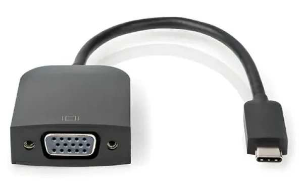 Nedis adaptér USB-C - VGA černý / Adaptér / USB 3.2 Gen 1 / kulatý / 20 cm (CCGP64852BK02)