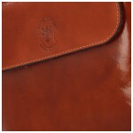 Trendy dámská kožená crossbody kabelka Rodriggo, koňaková