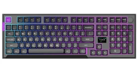 PREYON Silent Claw Red šedá / herní bezdrátová klávesnice / mechanická / Gateron Red Pro / USB+2.4GHz+BT / US (PSCR105B)