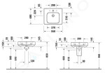 DURAVIT - Soleil by Starck Umyvadlo 550x480 mm, s přepadem, otvor pro baterii, WonderGliss, bílá 23765500001