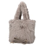 Stylová dámská plyšová kabelka do ruky Arianda, světle šedá