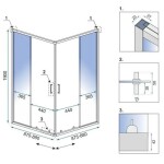 REA/S - Sprchový kout City 90x90 Black Se sprchovou bílou vaničkou Savoy KPL-K7446