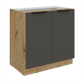 Spodní skříňka Aria 80 D 2F BB Barva korpusu: Dub artisan, Barva dvířek: GR - Graphite AFM