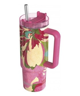 Nerezový termohrnek s brčkem Stream Pink Flambe 950ml