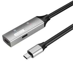 PremiumCord USB-C repeater 20m / Prodlužovací kabel / Male-Female / 5Gbps / Aluminium (8592220027223)