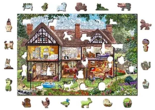 WOODEN CITY Dřevěné puzzle Dům na letní sezónu 2v1