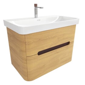 Koupelnová skříňka s umyvadlem SAT Fusion 77,5x53x45 cm dub medový mat SATFUSION280DMUBA SATFUSION280DMUBA