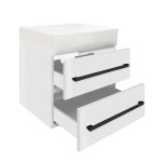 Koupelnová skříňka s umyvadlem a černou úchytkou SAT Cube Way 60x53x46 cm bílá lesk CUBE46C602BISATCWL CUBE46C602BISATCWL