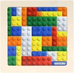 Dřevěné puzzle Stavebnice 9 dílků