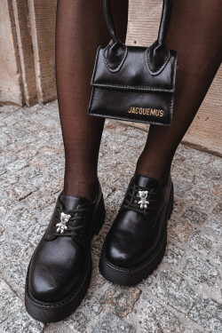 Dámské polobotky s přezkou ekokůže černé Laurea 40