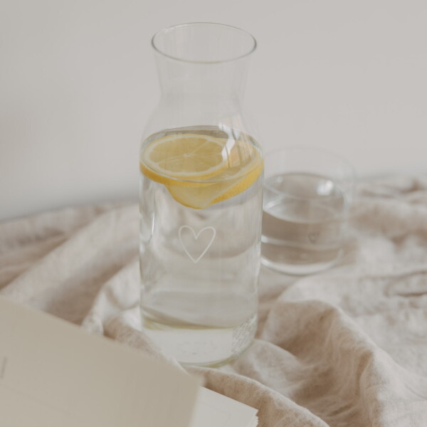 Eulenschnitt Skleněná karafa na vodu Heart 1 l, čirá barva, sklo