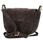 Stylová dámská kožená crossbody kabelka Chiara Weia, tmavě hnědá