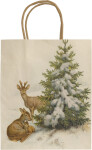 Dárková papírová taška Green & White Christmas Deer