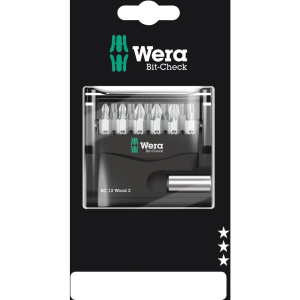 Wera Bit-Check 12 Wood 2 SB 05136391001 sada bitů, 12dílná, 1/4 (6,3 mm), 1/4