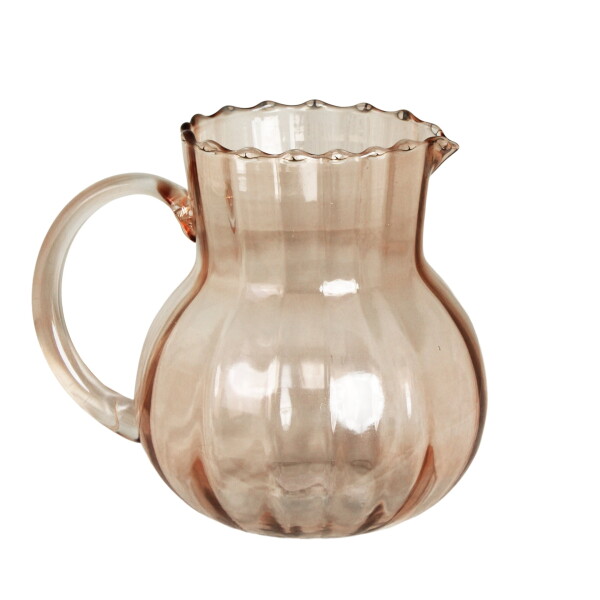 Strömshaga Skleněný džbán Tyra Pink 1350 ml, růžová barva, oranžová barva, sklo